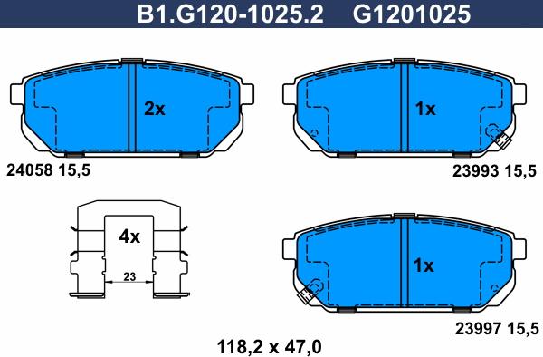 Galfer B1.G120-1025.2 - Komplet Pločica, disk-kočnica www.molydon.hr