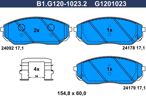 Galfer B1.G120-1023.2 - Komplet Pločica, disk-kočnica www.molydon.hr