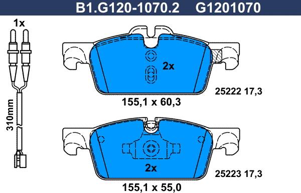 Galfer B1.G120-1070.2 - Komplet Pločica, disk-kočnica www.molydon.hr