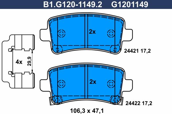 Galfer B1.G120-1149.2 - Komplet Pločica, disk-kočnica www.molydon.hr