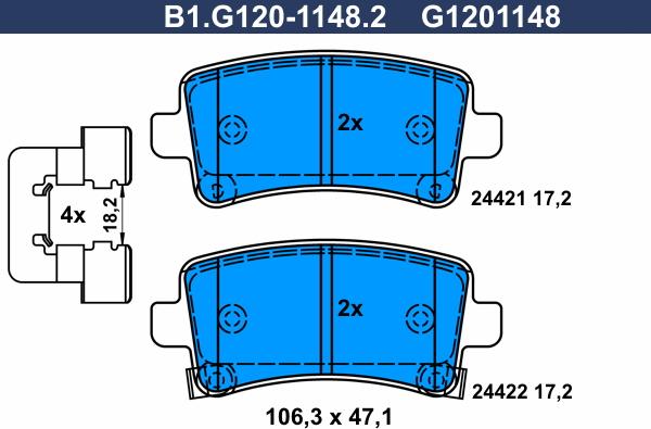 Galfer B1.G120-1148.2 - Komplet Pločica, disk-kočnica www.molydon.hr