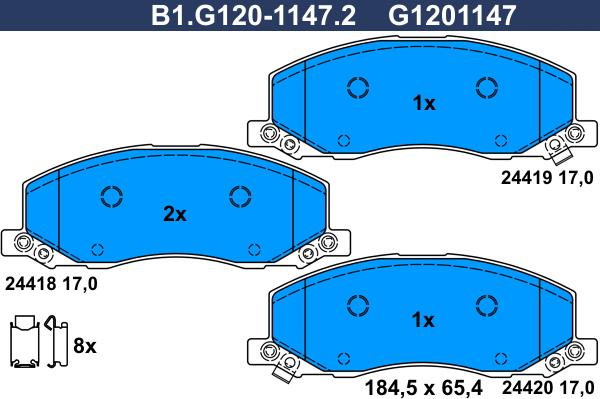 Galfer B1.G120-1147.2 - Komplet Pločica, disk-kočnica www.molydon.hr