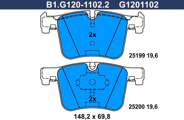 Galfer B1.G120-1102.2 - Komplet Pločica, disk-kočnica www.molydon.hr