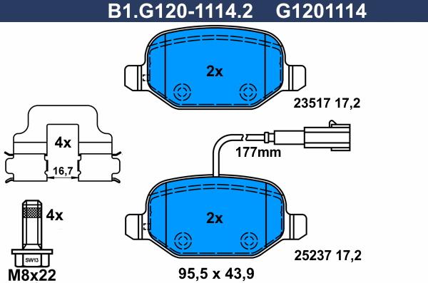 Galfer B1.G120-1114.2 - Komplet Pločica, disk-kočnica www.molydon.hr