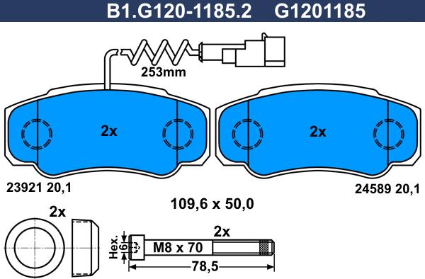 Galfer B1.G120-1185.2 - Komplet Pločica, disk-kočnica www.molydon.hr