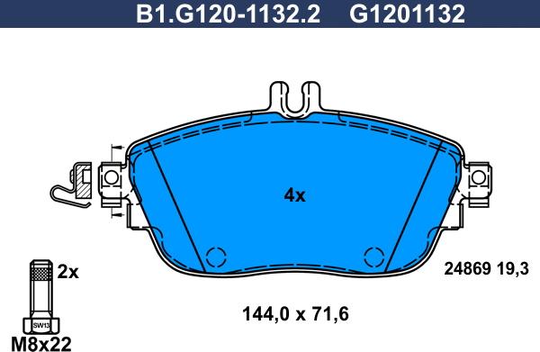 Galfer B1.G120-1132.2 - Komplet Pločica, disk-kočnica www.molydon.hr