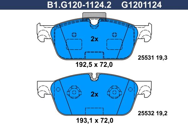 Galfer B1.G120-1124.2 - Komplet Pločica, disk-kočnica www.molydon.hr