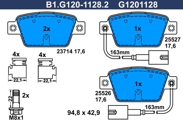 Galfer B1.G120-1128.2 - Komplet Pločica, disk-kočnica www.molydon.hr