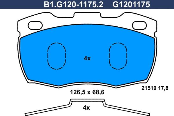 Galfer B1.G120-1175.2 - Komplet Pločica, disk-kočnica www.molydon.hr