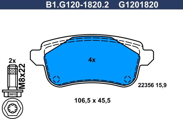 Galfer B1G12018202 - Komplet Pločica, disk-kočnica www.molydon.hr