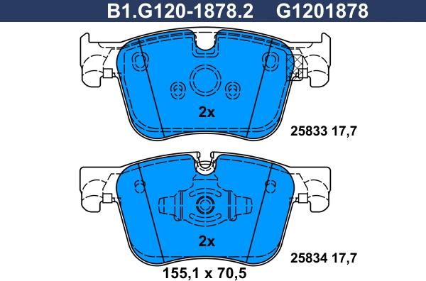 Galfer B1.G120-1878.2 - Komplet Pločica, disk-kočnica www.molydon.hr