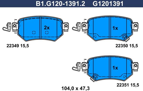 Galfer B1.G120-1391.2 - Komplet Pločica, disk-kočnica www.molydon.hr