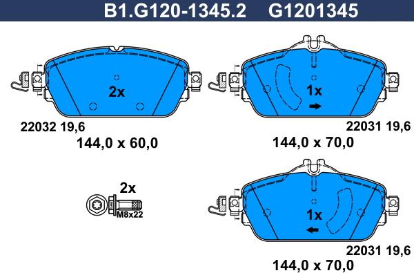 Galfer B1.G120-1345.2 - Komplet Pločica, disk-kočnica www.molydon.hr