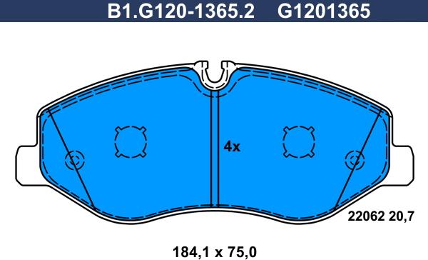 Galfer B1.G120-1365.2 - Komplet Pločica, disk-kočnica www.molydon.hr