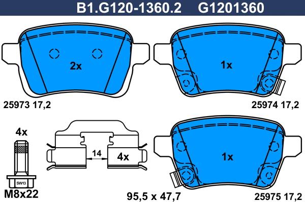 Galfer B1.G120-1360.2 - Komplet Pločica, disk-kočnica www.molydon.hr