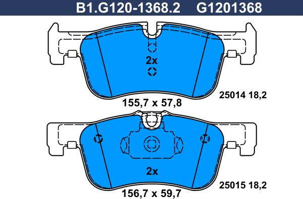 Galfer B1.G120-1368.2 - Komplet Pločica, disk-kočnica www.molydon.hr