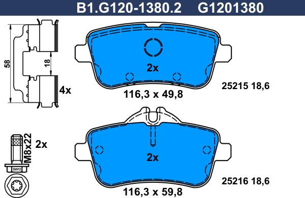 Galfer B1.G120-1380.2 - Komplet Pločica, disk-kočnica www.molydon.hr