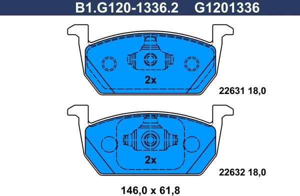 Galfer B1.G120-1336.2 - Komplet Pločica, disk-kočnica www.molydon.hr