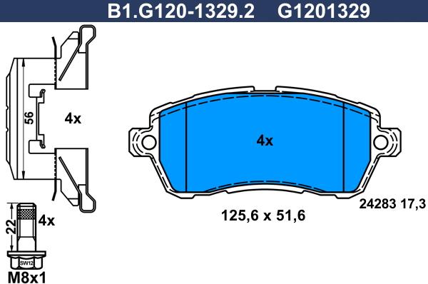 Galfer B1.G120-1329.2 - Komplet Pločica, disk-kočnica www.molydon.hr