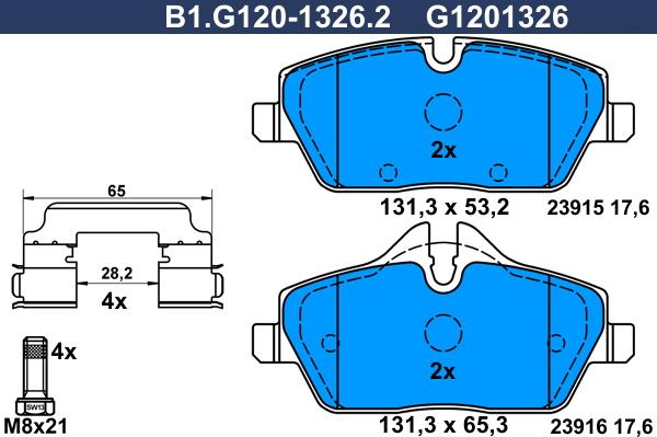 Galfer B1.G120-1326.2 - Komplet Pločica, disk-kočnica www.molydon.hr