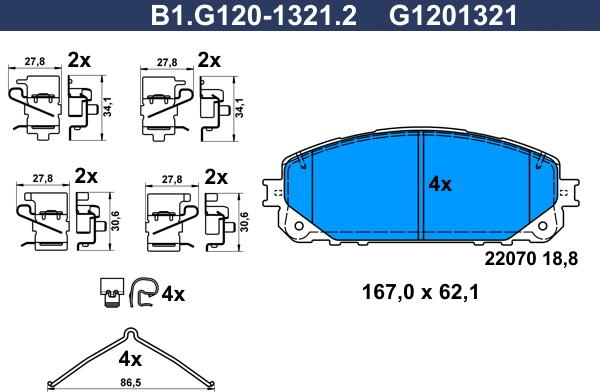 Galfer B1.G120-1321.2 - Komplet Pločica, disk-kočnica www.molydon.hr