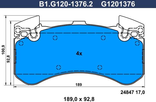 Galfer B1.G120-1376.2 - Komplet Pločica, disk-kočnica www.molydon.hr