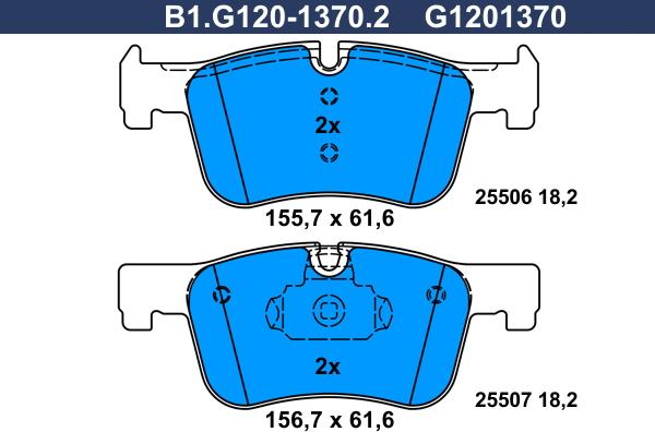 Galfer B1.G120-1370.2 - Komplet Pločica, disk-kočnica www.molydon.hr