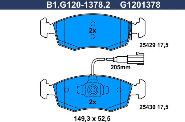 Galfer B1.G120-1378.2 - Komplet Pločica, disk-kočnica www.molydon.hr