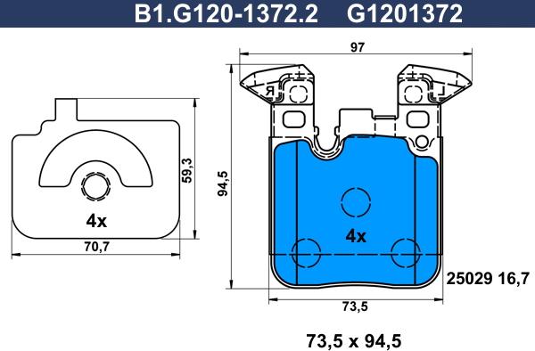 Galfer B1.G120-1372.2 - Komplet Pločica, disk-kočnica www.molydon.hr