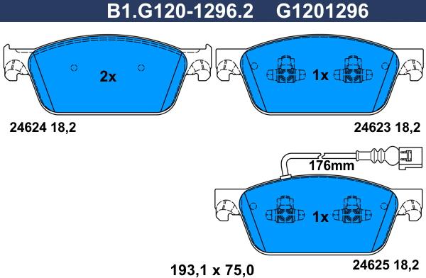 Galfer B1.G120-1296.2 - Komplet Pločica, disk-kočnica www.molydon.hr