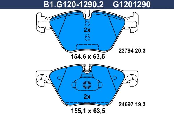 Galfer B1.G120-1290.2 - Komplet Pločica, disk-kočnica www.molydon.hr