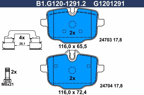 Galfer B1.G120-1291.2 - Komplet Pločica, disk-kočnica www.molydon.hr