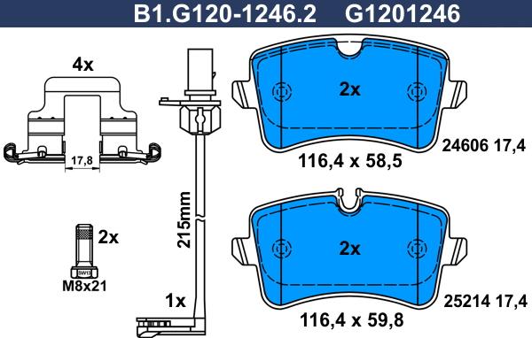 Galfer B1.G120-1246.2 - Komplet Pločica, disk-kočnica www.molydon.hr