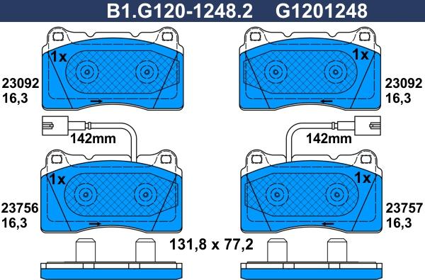 Galfer B1.G120-1248.2 - Komplet Pločica, disk-kočnica www.molydon.hr