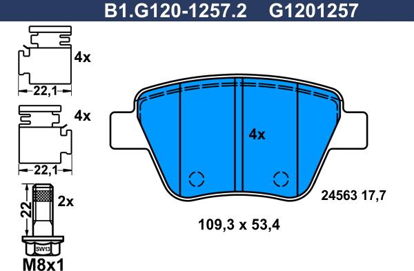 Galfer B1.G120-1257.2 - Komplet Pločica, disk-kočnica www.molydon.hr