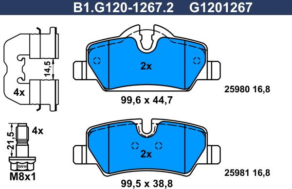 Galfer B1.G120-1267.2 - Komplet Pločica, disk-kočnica www.molydon.hr