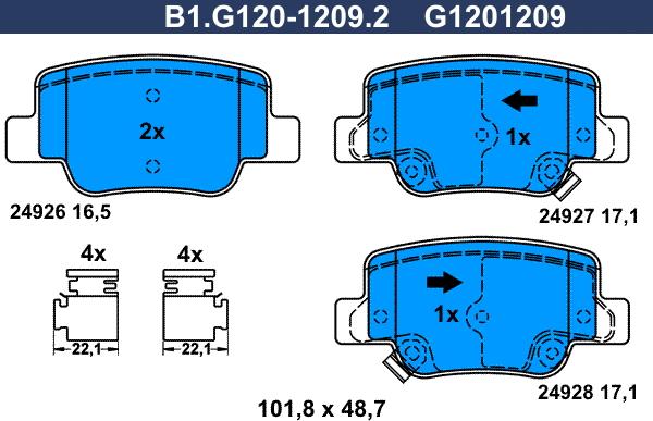 Galfer B1.G120-1209.2 - Komplet Pločica, disk-kočnica www.molydon.hr