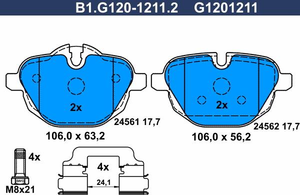 Galfer B1.G120-1211.2 - Komplet Pločica, disk-kočnica www.molydon.hr