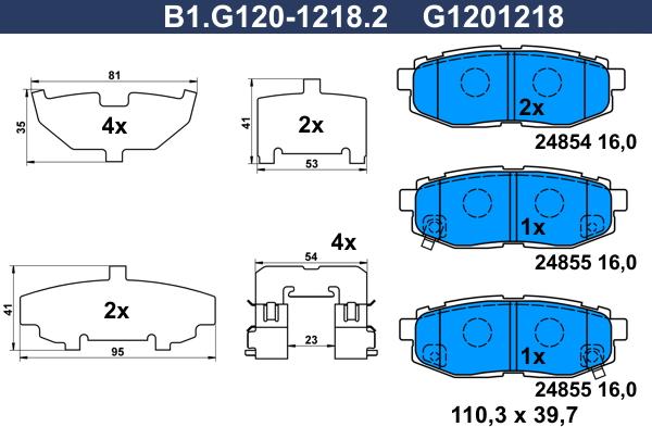 Galfer B1.G120-1218.2 - Komplet Pločica, disk-kočnica www.molydon.hr