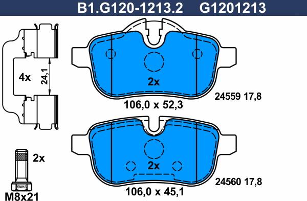 Galfer B1.G120-1213.2 - Komplet Pločica, disk-kočnica www.molydon.hr