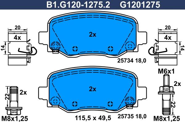 Galfer B1.G120-1275.2 - Komplet Pločica, disk-kočnica www.molydon.hr