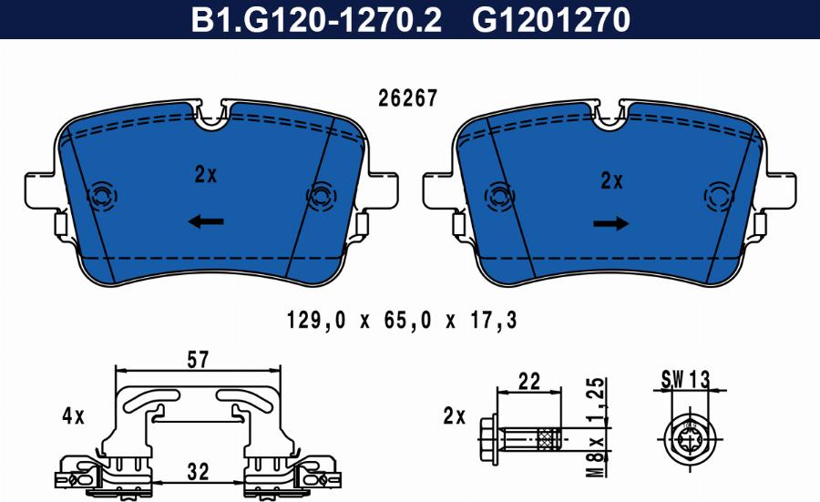 Galfer B1.G120-1270.2 - Komplet Pločica, disk-kočnica www.molydon.hr