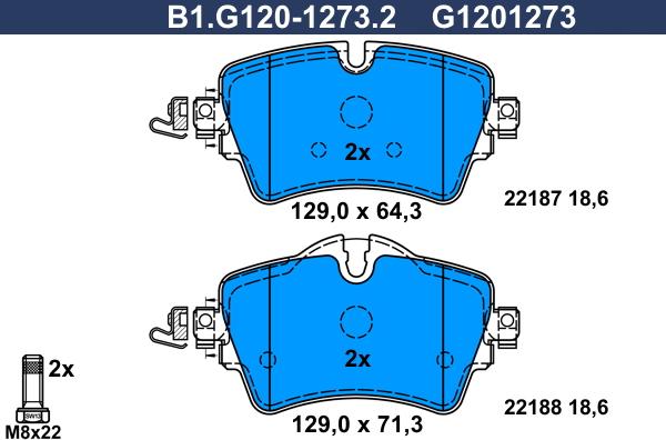 Galfer B1.G120-1273.2 - Komplet Pločica, disk-kočnica www.molydon.hr