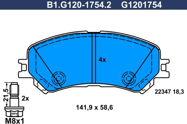 Galfer B1.G120-1754.2 - Komplet Pločica, disk-kočnica www.molydon.hr