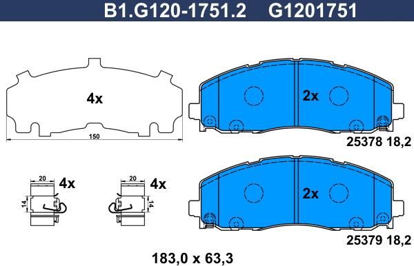 Galfer B1.G120-1751.2 - Komplet Pločica, disk-kočnica www.molydon.hr