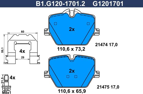 Galfer B1.G120-1701.2 - Komplet Pločica, disk-kočnica www.molydon.hr