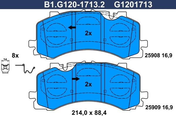 Galfer B1.G120-1713.2 - Komplet Pločica, disk-kočnica www.molydon.hr