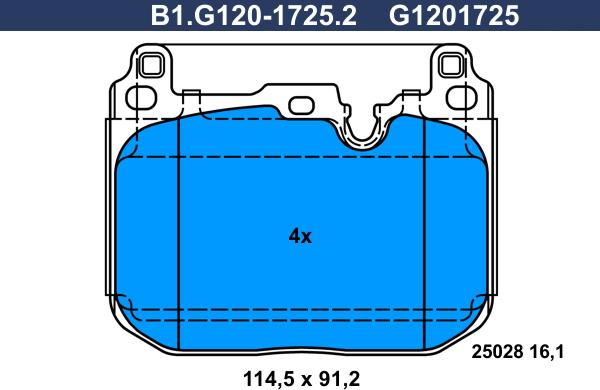 Galfer B1.G120-1725.2 - Komplet Pločica, disk-kočnica www.molydon.hr