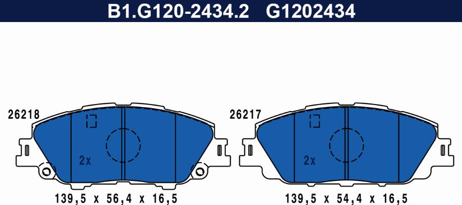 Galfer B1.G120-2434.2 - Komplet Pločica, disk-kočnica www.molydon.hr