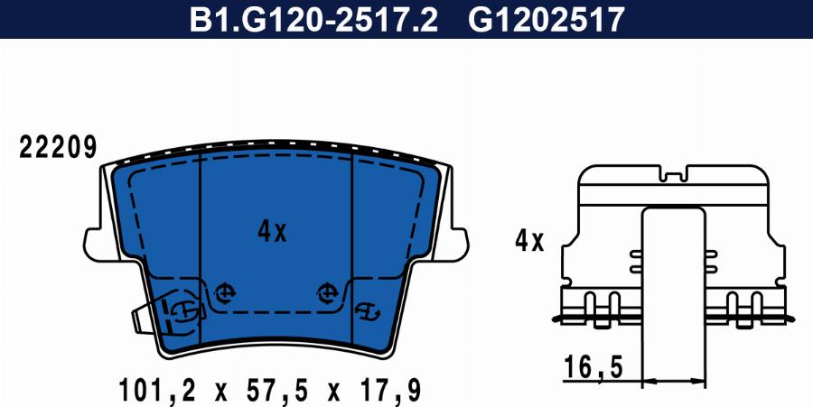 Galfer B1.G120-2517.2 - Komplet Pločica, disk-kočnica www.molydon.hr